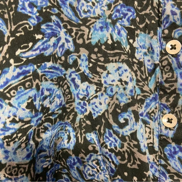 Current/Elliott Women’s Long Sleeve Button Front Blouse Size L Blue 100% Cotton - Picture 9 of 10